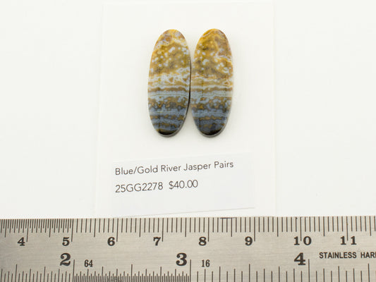 Blue/Gold River Jasper Pairs