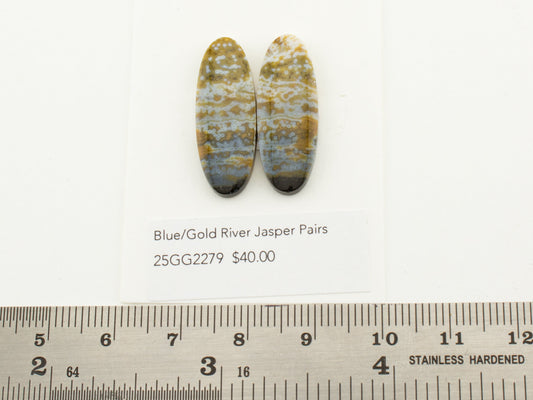 Blue/Gold River Jasper Pairs