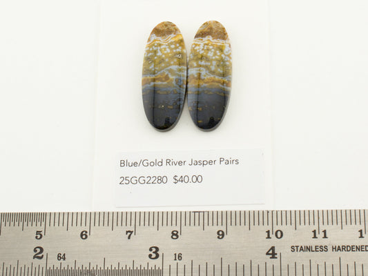Blue/Gold River Jasper Pairs