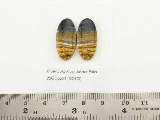 Blue/Gold River Jasper Pairs