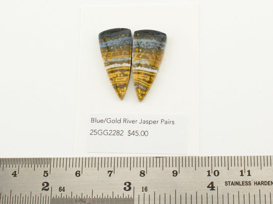 Blue/Gold River Jasper Pairs