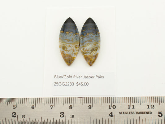 Blue/Gold River Jasper Pairs