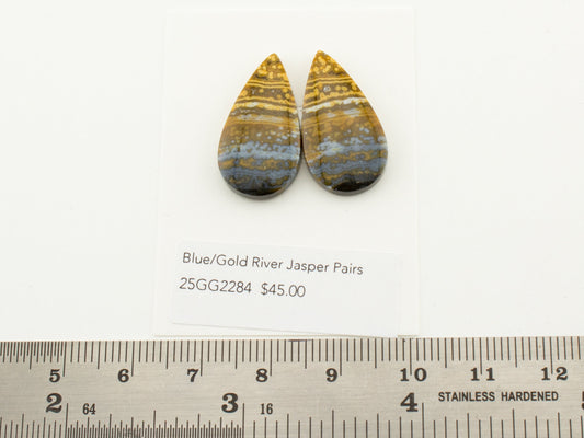 Blue/Gold River Jasper Pairs