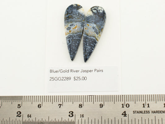 Blue/Gold River Jasper Pairs