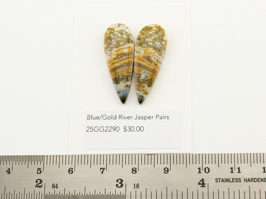 Blue/Gold River Jasper Pairs