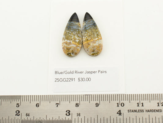 Blue/Gold River Jasper Pairs