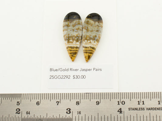 Blue/Gold River Jasper Pairs