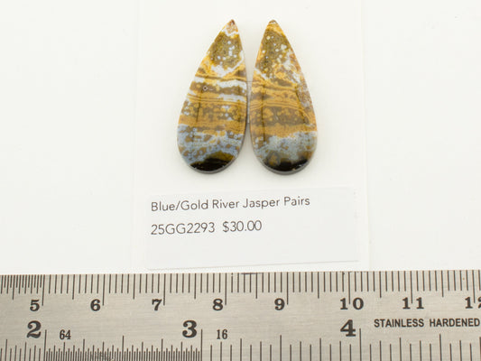 Blue/Gold River Jasper Pairs