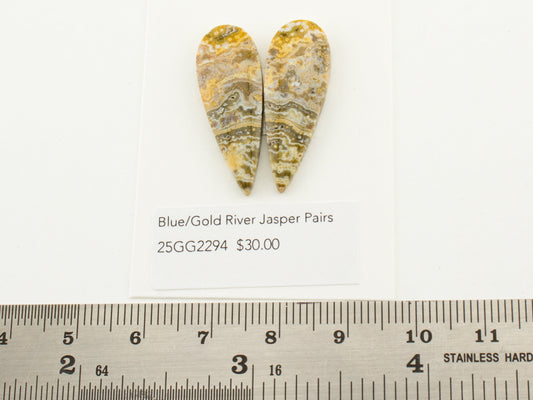 Blue/Gold River Jasper Pairs