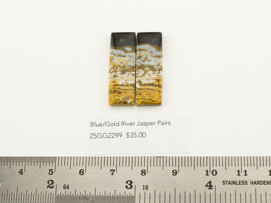 Blue/Gold River Jasper Pairs