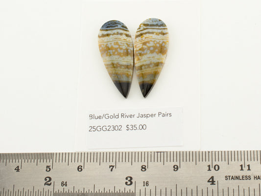 Blue/Gold River Jasper Pairs