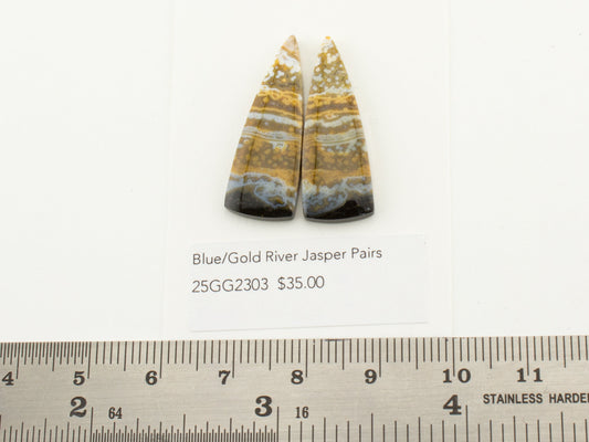 Blue/Gold River Jasper Pairs