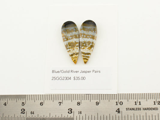 Blue/Gold River Jasper Pairs