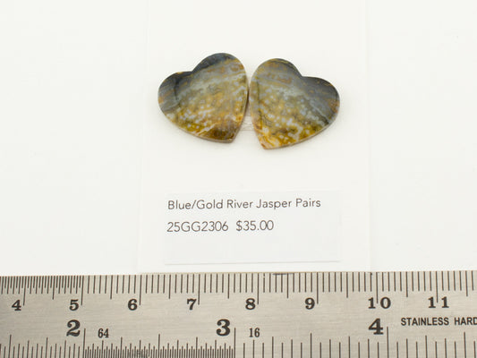 Blue/Gold River Jasper Pairs