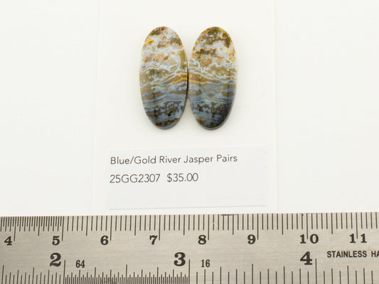 Blue/Gold River Jasper Pairs