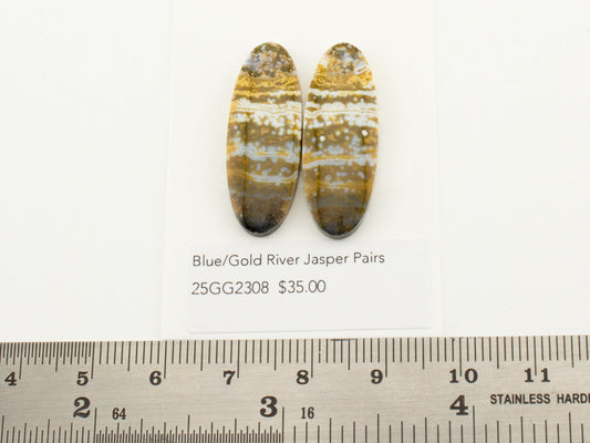 Blue/Gold River Jasper Pairs