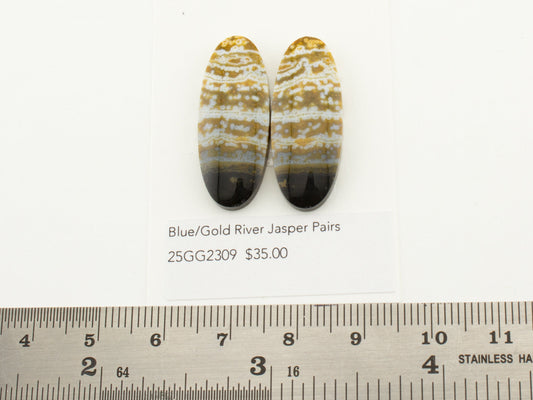 Blue/Gold River Jasper Pairs