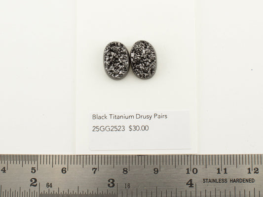Black Titanium Drusy Pairs