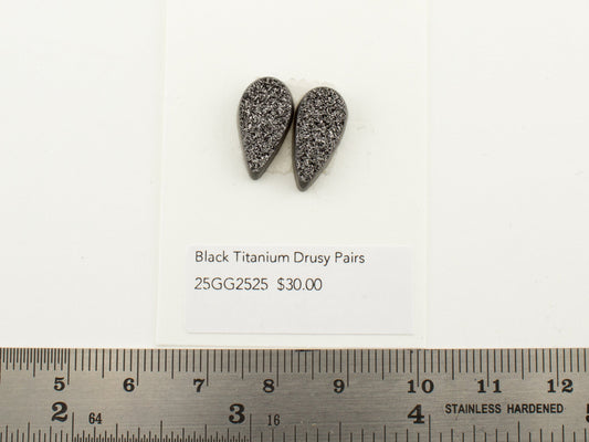 Black Titanium Drusy Pairs