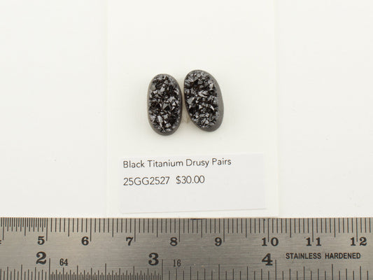 Black Titanium Drusy Pairs