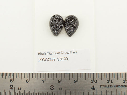 Black Titanium Drusy Pairs