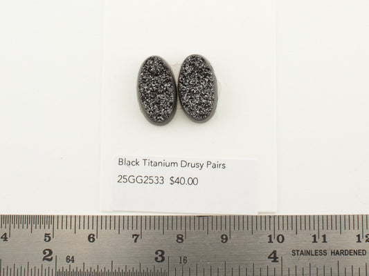 Black Titanium Drusy Pairs