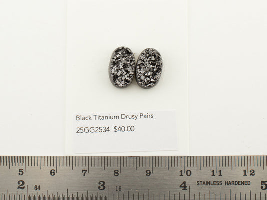 Black Titanium Drusy Pairs