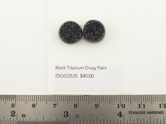 Black Titanium Drusy Pairs
