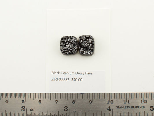 Black Titanium Drusy Pairs