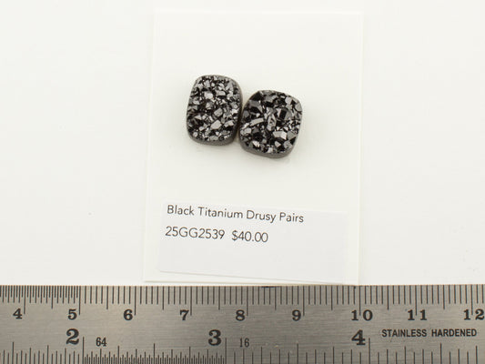Black Titanium Drusy Pairs
