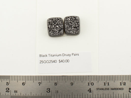 Black Titanium Drusy Pairs
