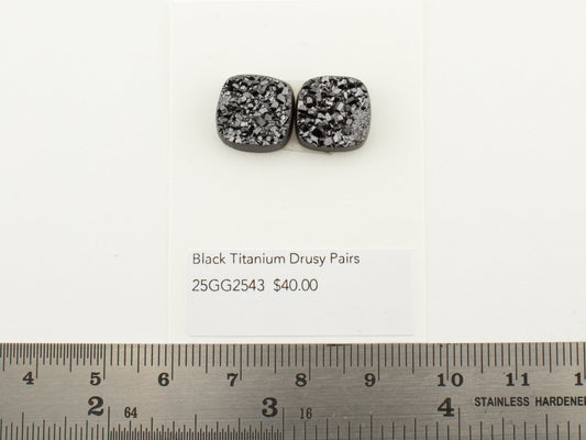 Black Titanium Drusy Pairs
