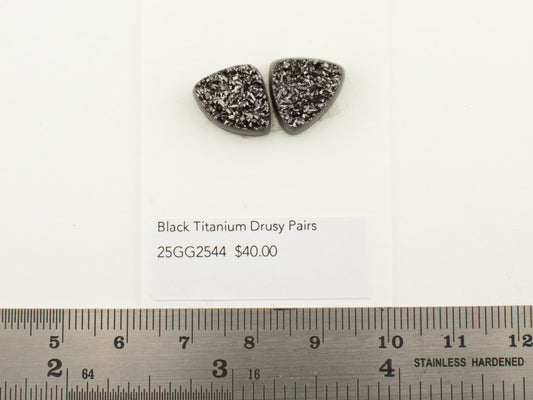 Black Titanium Drusy Pairs