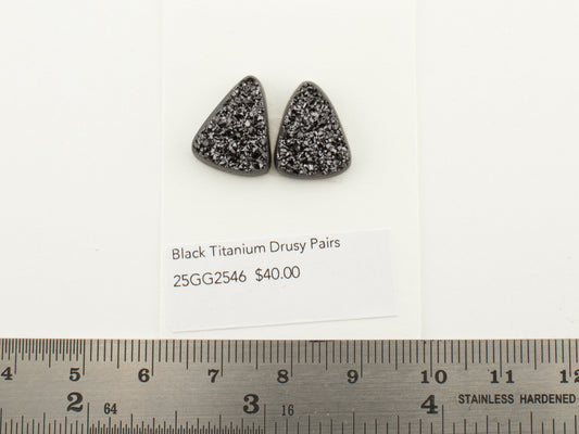 Black Titanium Drusy Pairs