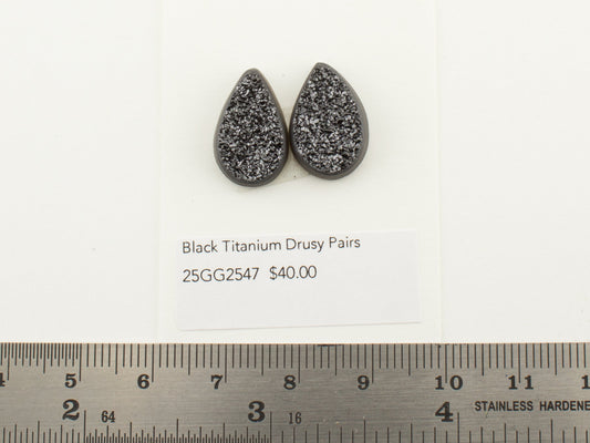 Black Titanium Drusy Pairs