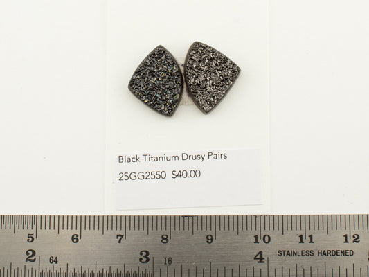 Black Titanium Drusy Pairs