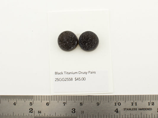 Black Titanium Drusy Pairs