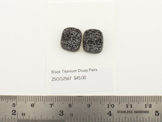 Black Titanium Drusy Pairs