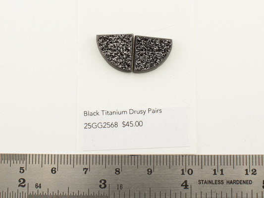 Black Titanium Drusy Pairs