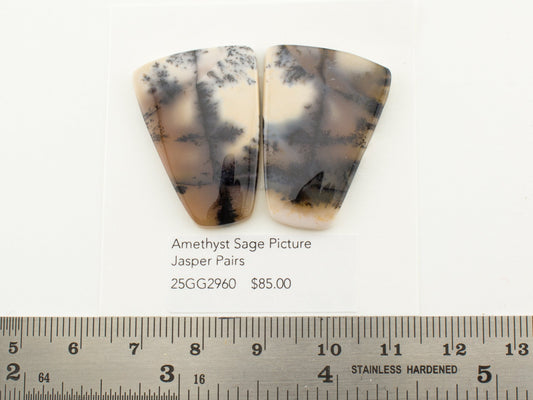 Amethyst Sage Picture Jasper Pairs