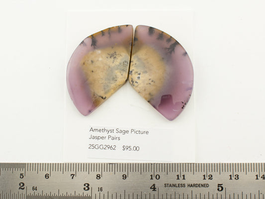 Amethyst Sage Picture Jasper Pairs