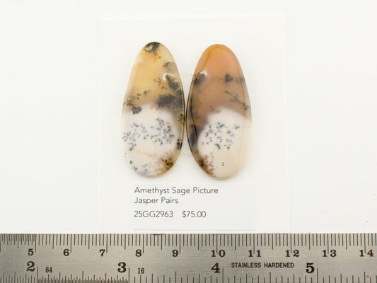 Amethyst Sage Picture Jasper Pairs