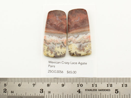 Mexican Crazy Lace Agate Pairs