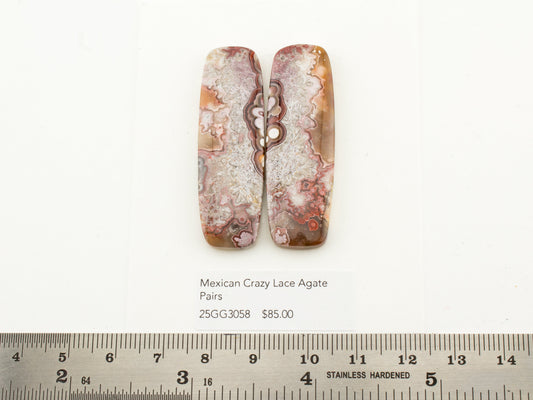 Mexican Crazy Lace Agate Pairs