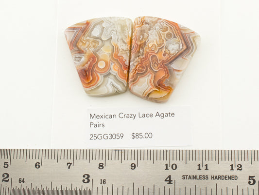 Mexican Crazy Lace Agate Pairs