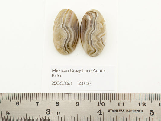 Mexican Crazy Lace Agate Pairs
