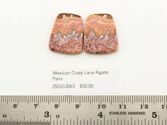 Mexican Crazy Lace Agate Pairs