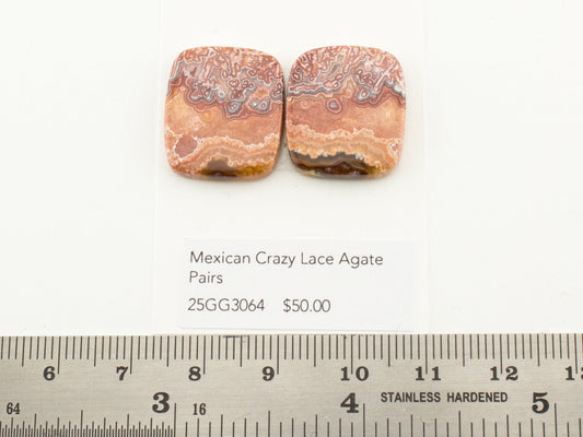 Mexican Crazy Lace Agate Pairs