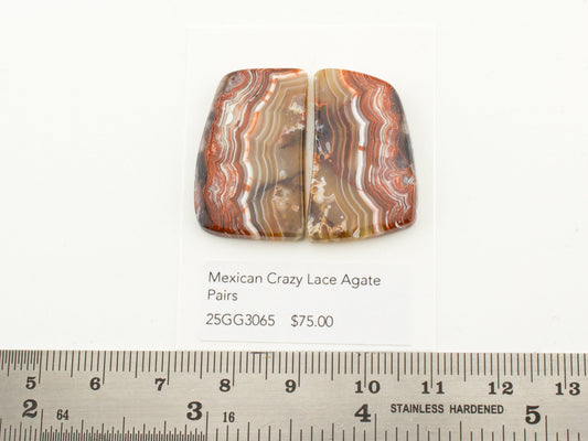 Mexican Crazy Lace Agate Pairs