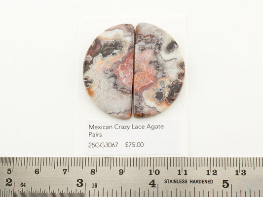 Mexican Crazy Lace Agate Pairs
